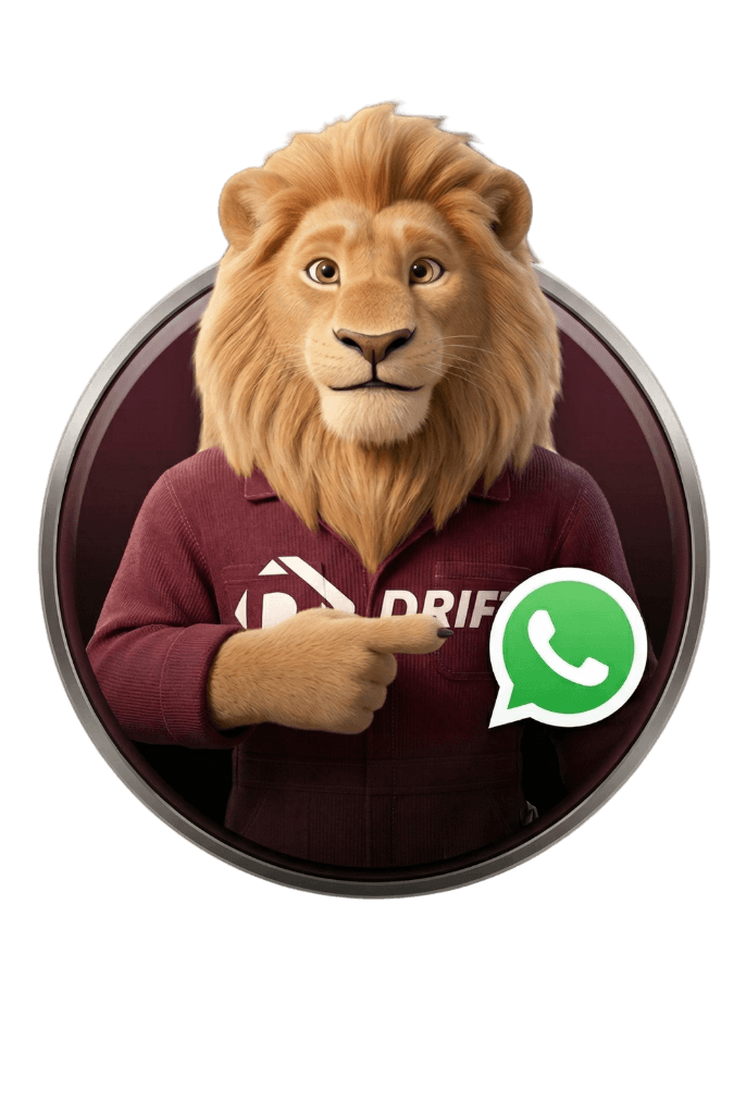 Mascote Klaüs Drift Brasil - Fale conosco no WhatsApp